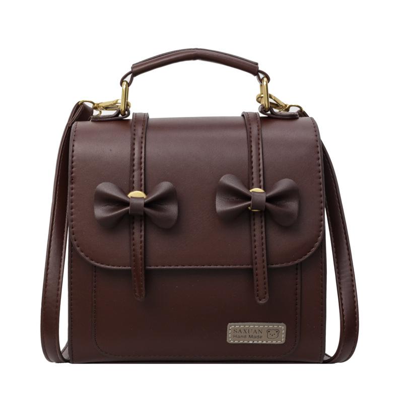 Retro College Backpack, Bow-shaped Backpack, Versatile Hand-held Student Schoolbag