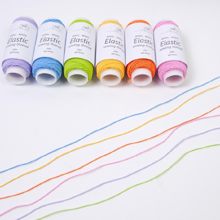 Elastic Sewing Thread 6 Color Sewing Thread 21.87Yard Per Spool Elastic Thread for Sewing Machine Hand Stitching