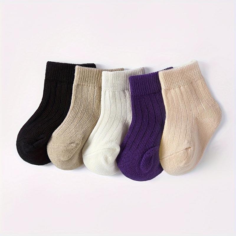 

5 пар/набор детских носков средней длины для мальчиков и девочек, хлопковые, мягкие, для младенцев, для малышей, новорожденных, хлопковые носки M(1-2y) разноцветный