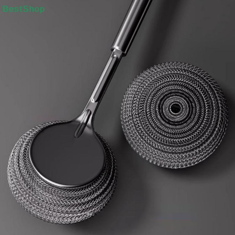 Stainless Steel Pot Brush With Long Handle Dishwasher Cleaning Brush Kitchen Special Washing Pot Steel Wool Ball Brush