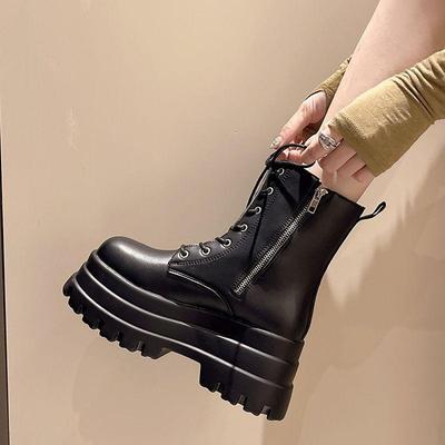 Women's Spring/Autumn 2025 High Heel Platform Martin Boots - Petite, Height-Increasing Short Boots