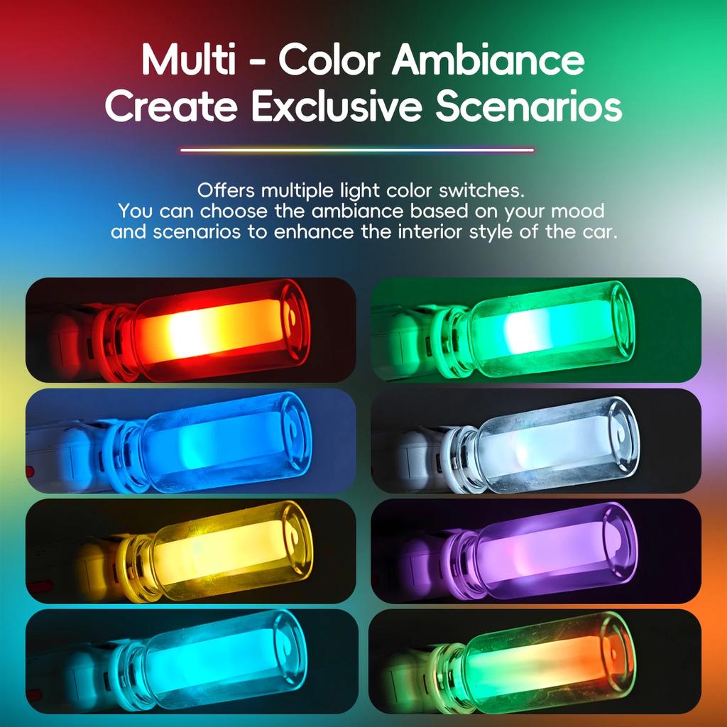 1x Car USB LED Rainbow Color 5V Retro LED Bulbs RGB Night Light Yellow Candle style Camping Incandescent Decorative LED Lighting