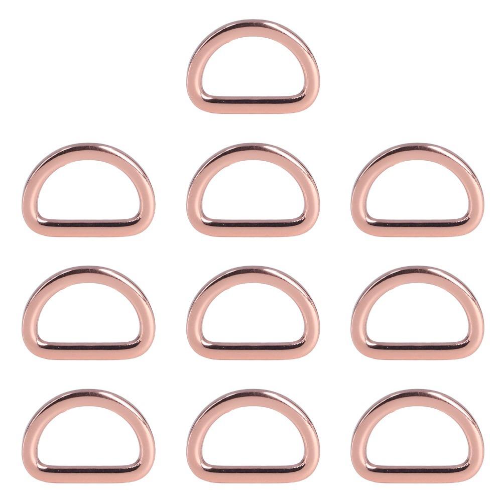 10 Stück Gepäckzubehör Regenbogen D-Ringe Zinklegierung Glänzendes Finish D-Ring Schnallen Langlebige Nicht geschweißte Metallringe Bastelprojekte