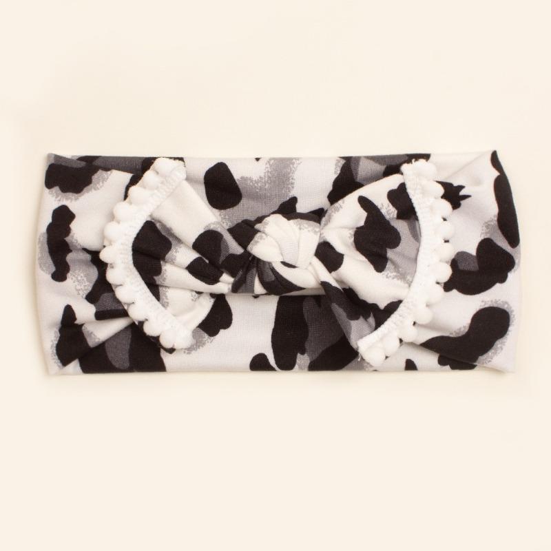 

New baby leopard print bow headband, cute printed children s headband, soft and comfortable baby hair accessories