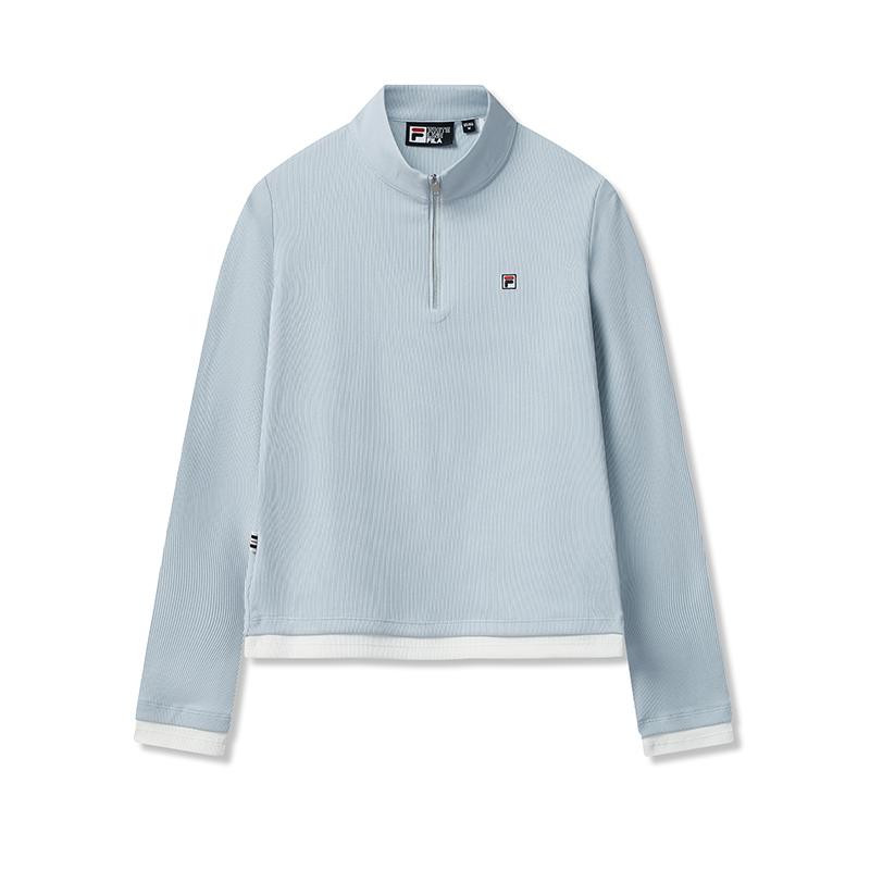 Fila Heritage Simple Casual Skin-Friendly Soft Stretch Long Sleeve Knit T-Shirt Women Tops F11W548204FLB