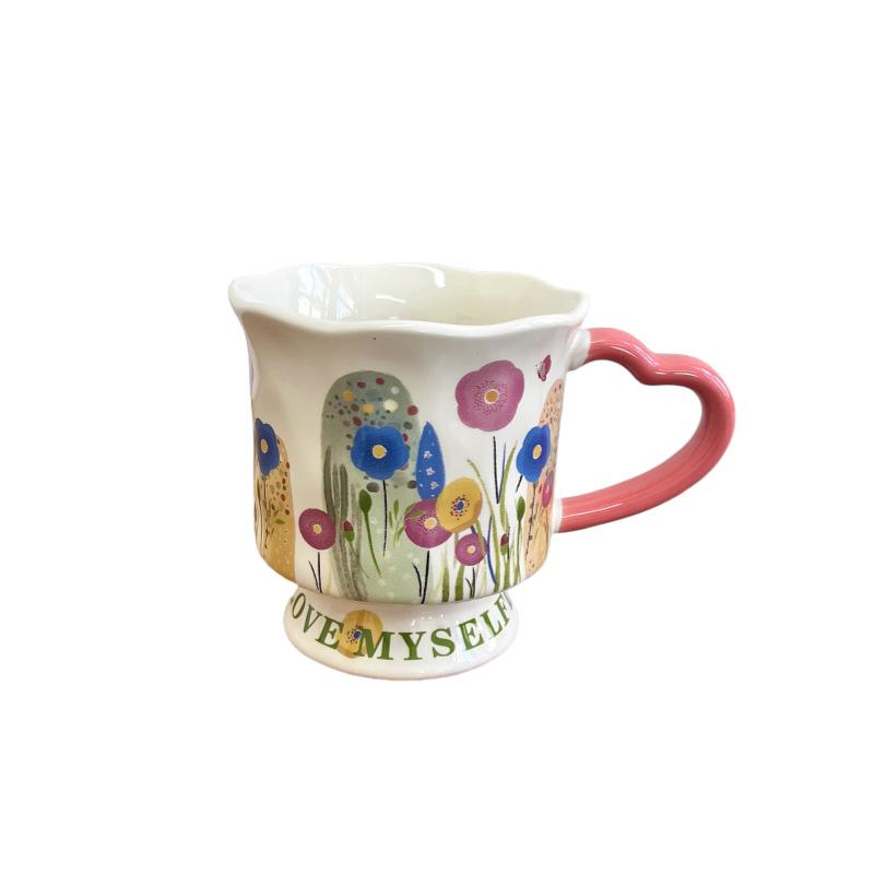 High-End Ceramic Cups, Niche Design Water Cups, Large-Capacity Coffee Cups, Mugs, And Gifts For Girls