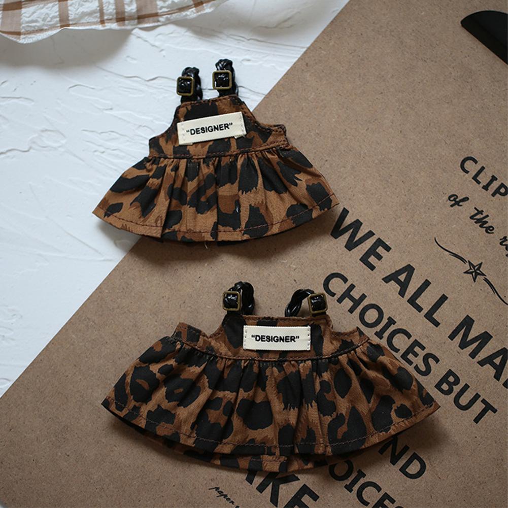 Miniature Leopard Print Back Dress for 17cm Labubu Dolls Cute DIY Doll Clothes Fashion Accessories Lovely Outfit Gifts for Girls Friends