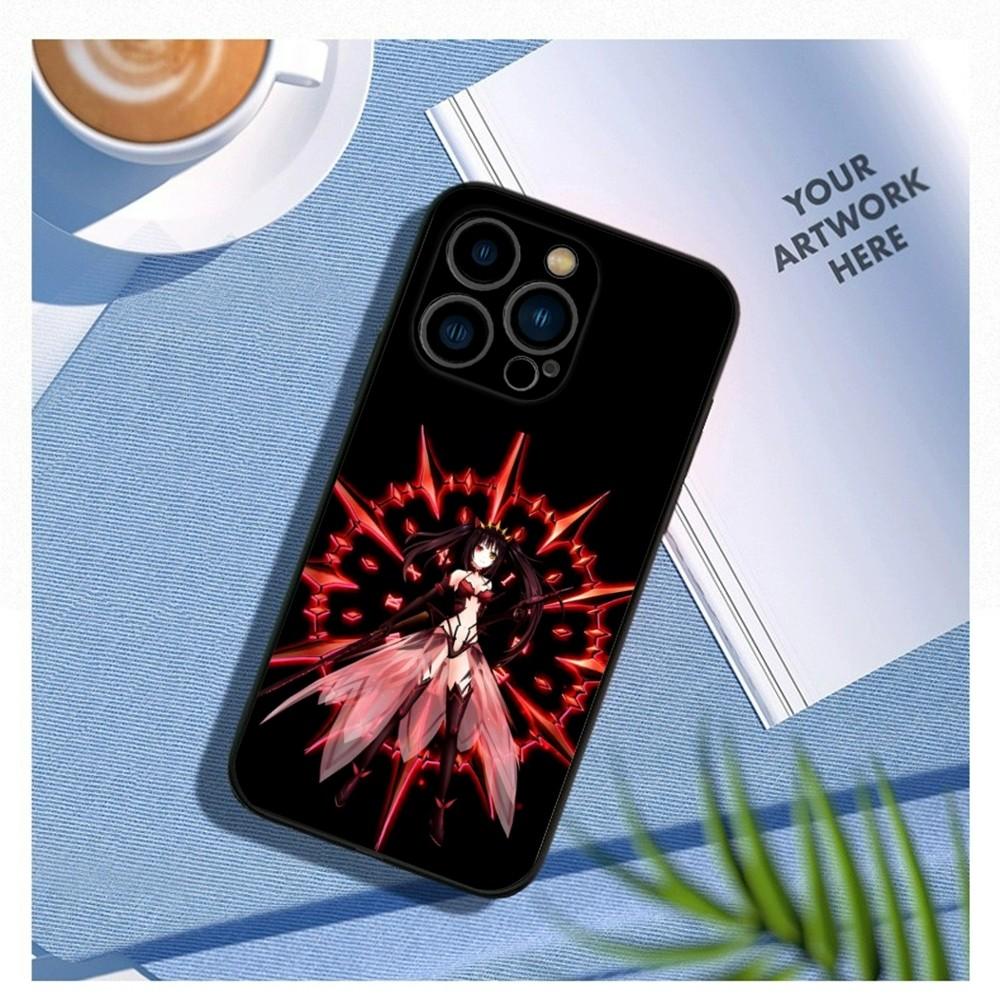 Date a live Tokisaki Kurumi Phone Case For iPhone15,14,13,12 Mini 11 Pro XR,X,XS,MAX 7,8 Plus Silicone Cover Soft Black