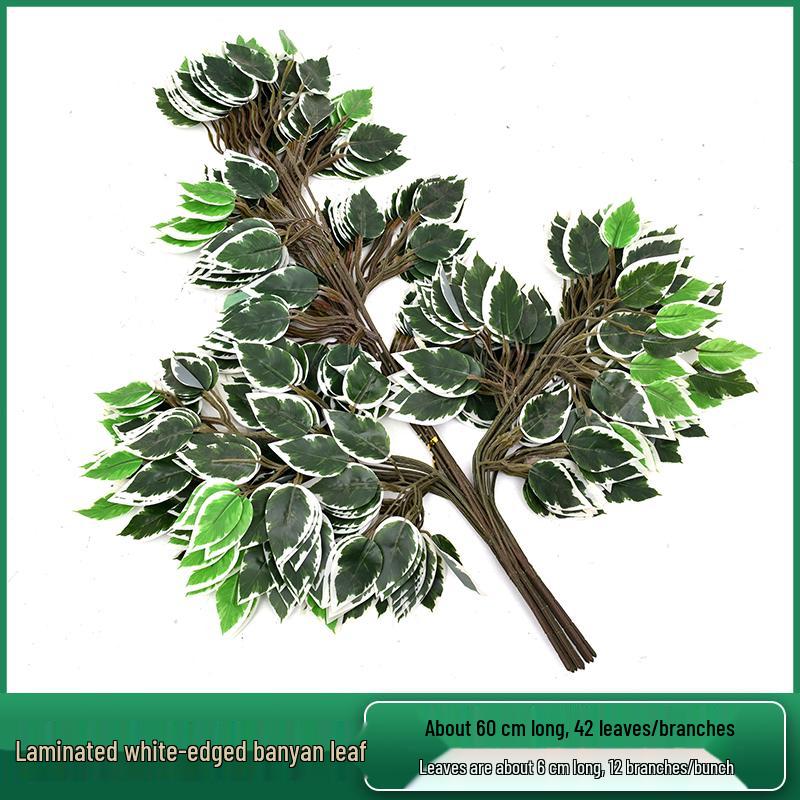 Artificial Red Maple, Ginkgo, Birch, Banyan, Elm Leaves for Landscaping