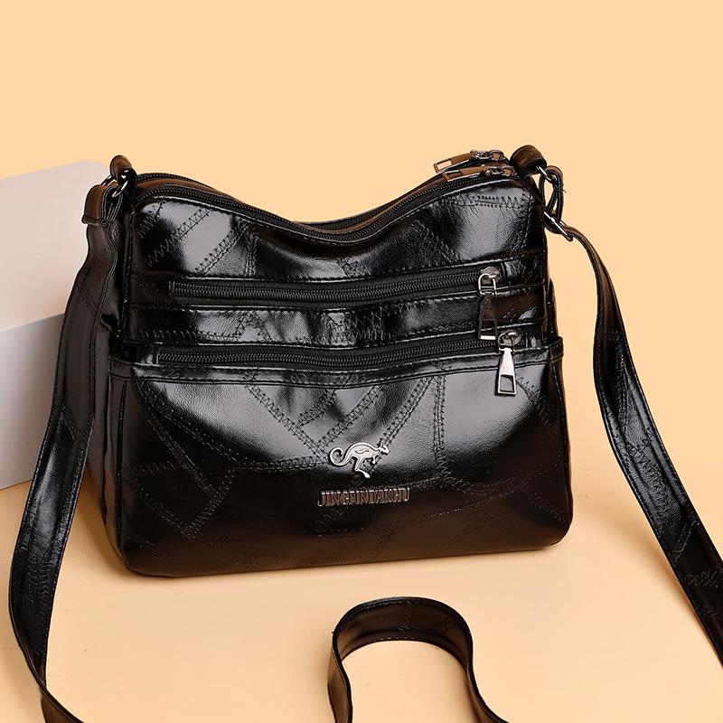 Torba Damska Miękka Tekstura Torba Prosta Atmosfera Torba na Ramię Duża Pojemność Torba Crossbody Torba dla Mamy w Średnim Wieku