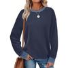 QICED Women's Fashion Casual Long Sleeve O-Neck Blouses & Shirts