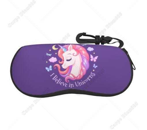 Unicorn Rainbow Cute Sunglass Case Soft Eyewear Accessories for Women Girl Outdoor Travel Glasses Case One Size Print