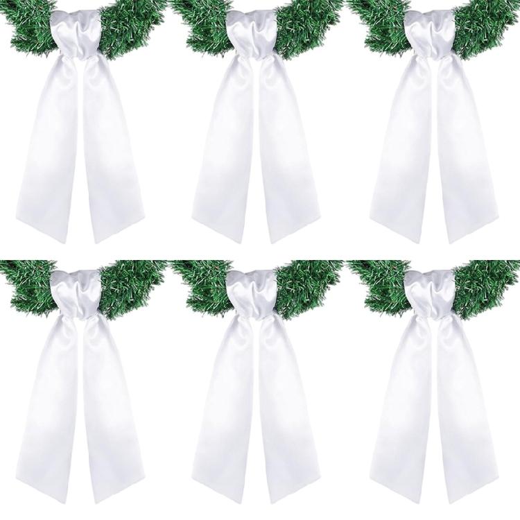 Christmas Wreath Sash 122cm Long Soft Polyester Wreath Ribbon Hanging Ornament For Front Door Doorway Holiday Decoration