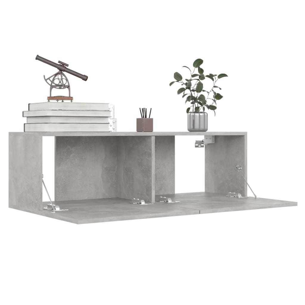 8 piece TV cabinet set concrete grey particleboard