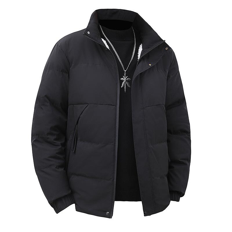 

Графеновое хлопковое пальто, Толстая хлопковая куртка, Пуховик, Воротник-стойка, Модная повседневная куртка из овечьей шерсти L чёрный