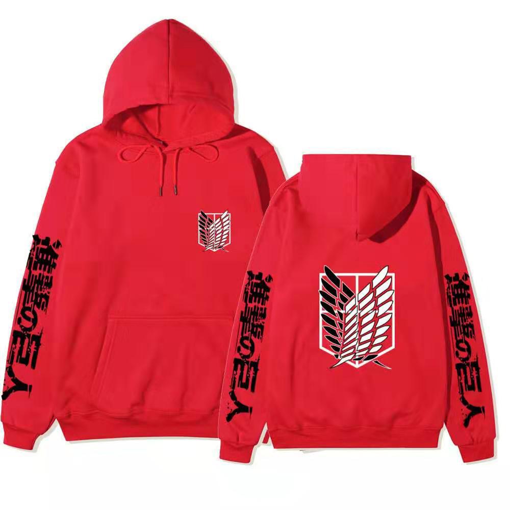 Attack on Titan Hoodie Unisex Fleece Sweatshirt Eren Mikasa Levi Character Print Autumn Winter Casual Pullover
