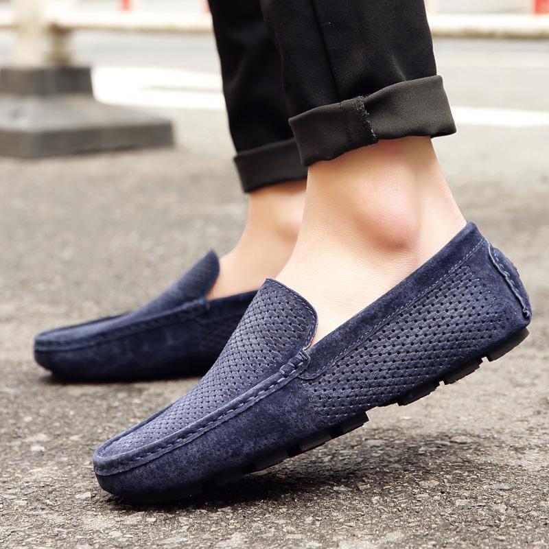 Men Loafers Casual Boat Shoes Handmade Footwear Breathable Suede Shoes Men Elegantes Leisure Walk Moccasins Slip On Mens Shoes