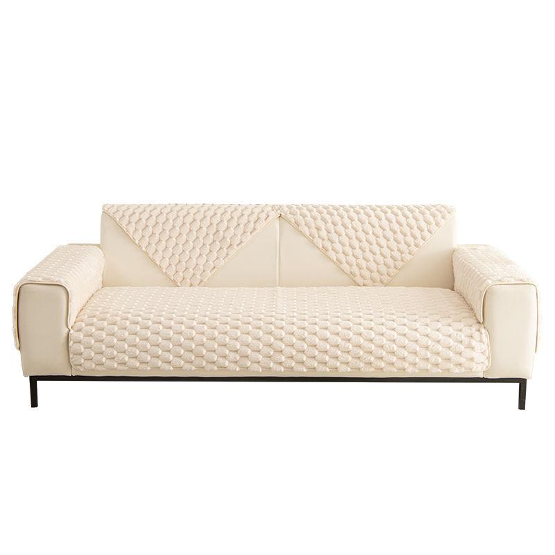 Winterwaben-Samt-Sofakissen, Winter-Plüsch, rutschfest, verdicktes Kissen, warmer Leder-Sofabezug