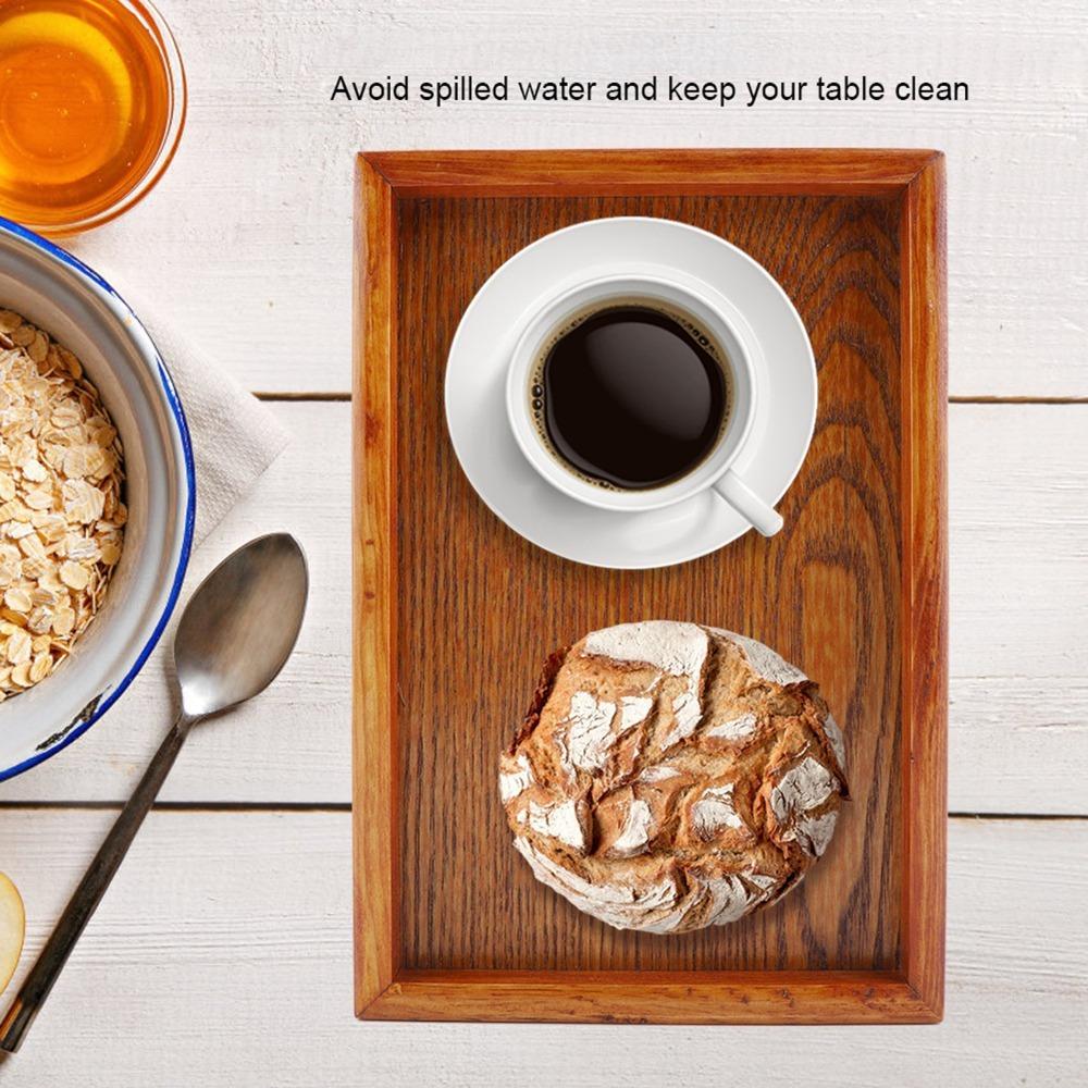 Smooth Surface Serving Tray Wood Fruit Platter Simple Snack Tray For Coffee Snacks