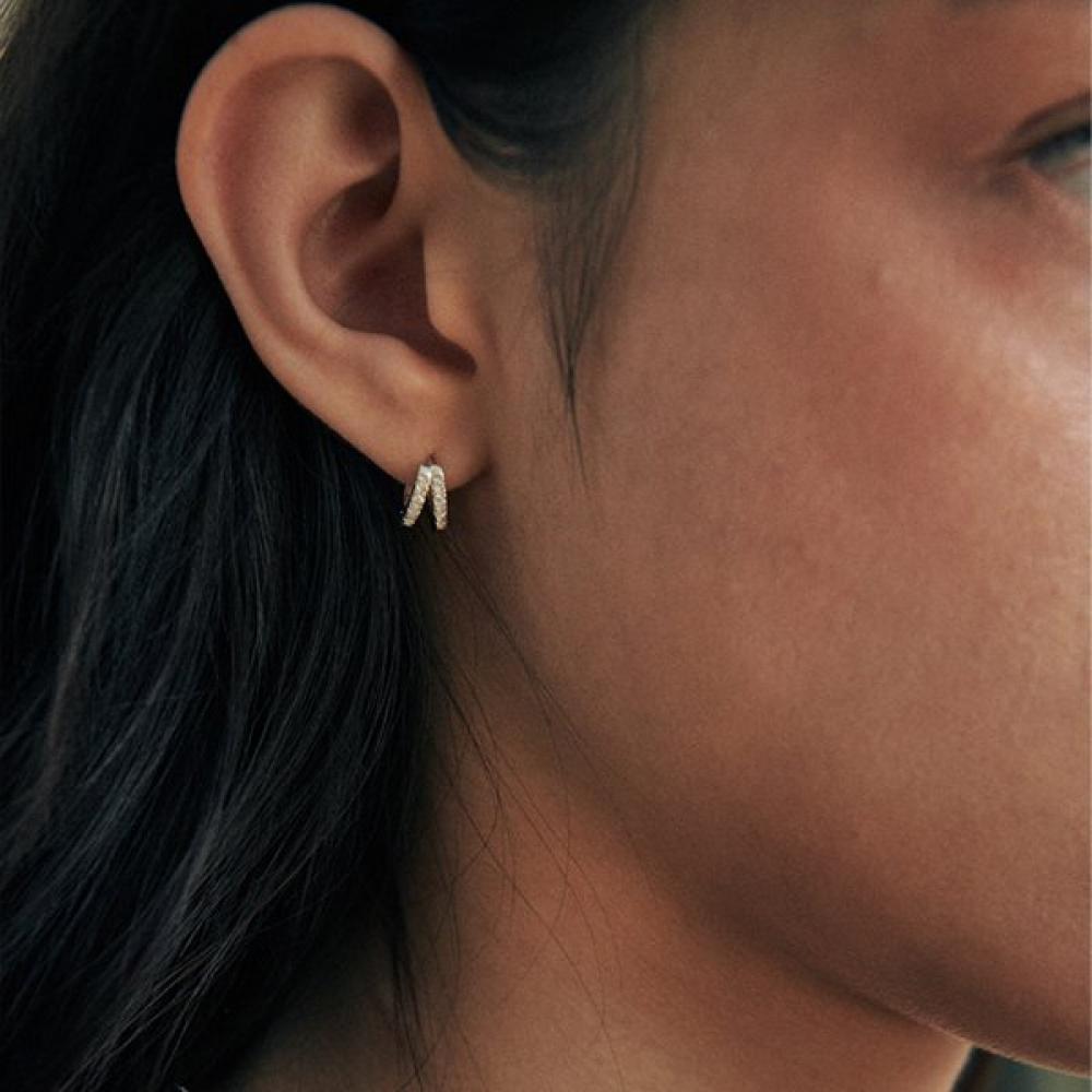 VERTE 925 Silver Dew Earring   deux.Silver.204