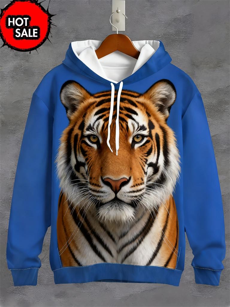 New Fashion Animal Hoodies For Kids Tiger 3D Print Fall Sweatshirt Hoodie Street Casual Sweatshirt Oversized Unisex Clothes