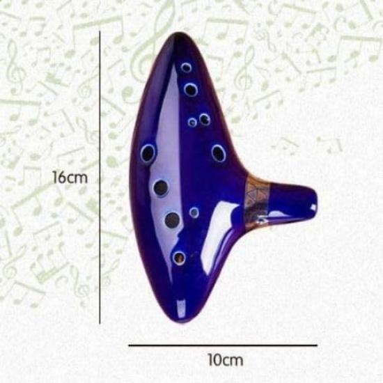 Ocarina, BlueBrown, 12 Holes, Ceramic Tube, Legend of Zelda Replica, High Quality Alto C, AFUNTA, with Japanese Instructions, Cosplay, Sheet Music