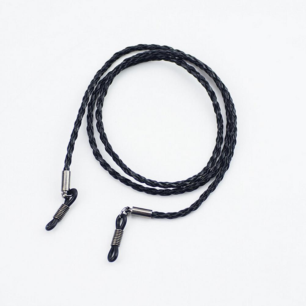 

1Pc 4 Colors New Leather Eyeglass Cord Adjustable End Glasses Holder Colorful Leather Glasses Neck Strap String Rope Band чёрный