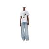 Ganni Cat Print Casual Round Neck Short Sleeve Regular T-Shirt Women Tops Bright-White T3995151