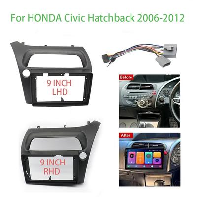9 Inch Android Car Radio Fascias For HONDA Civic Hatchback 2006-2012 Stereo Player Frame 2DIN Head Unit Dash Panel Tallation