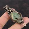 Moss Prehnite Pendant Copper Wire Wrapped Pendant Moss Prehnite Copper Jewelry Gift For Him Handmade Wire Wrap Jewelry Real Gemstone Pendant