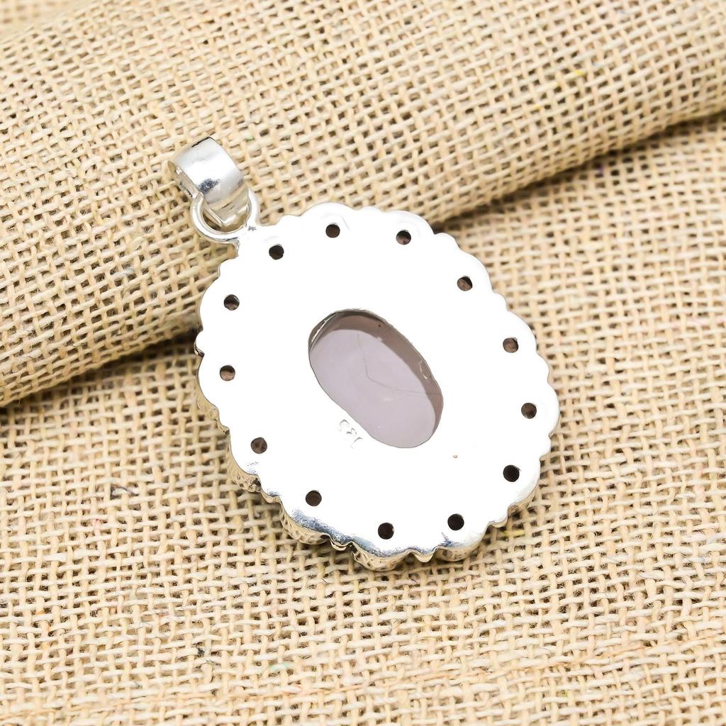 Rose Quartz, Kunzite Gemstone Handmade 925 Sterling Silver Jewelry Unique Pendant For Her