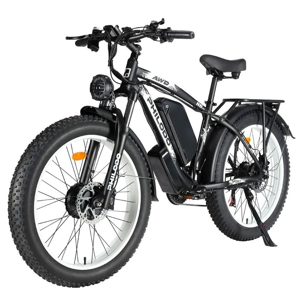 Bicicleta eléctrica PHILODO H8, motor de 3000W, batería de 48V 26Ah, velocidad máxima 56 km/h, autonomía de 100 km, neumáticos de 26x4.0 pulgadas