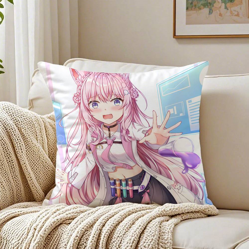 Anime Singer H-Hakui KoyorSi Pillow Case Anti-dustmite Pillowcase Invisible Zipper Silky Short Plush Sofa Cushion Cover