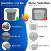 Pool Fence Cover 4-Piece Silicone Weather-Resistant Deck Fence Protection Hole Cover For Outdoor Deck Enclosure Barrier
