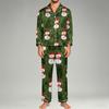 Men's Pajama Set Long Sleeve Button-Down Top and Pants Set for Home Sleepwear