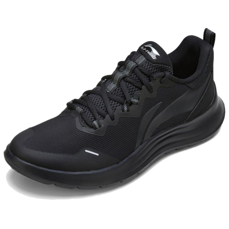 New LiNing Cushioning Breathable Low Top Running Shoes Men's Black ARSU113-1