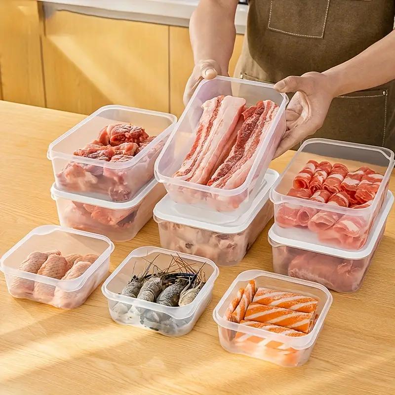 Plastik Saklama Kabı Taze Tutma Gıda Kabı Dikdörtgen Piknik Bento Tepsisi Buzdolabı Derin Dondurucu Saklama Kutusu Restoran Tabağı