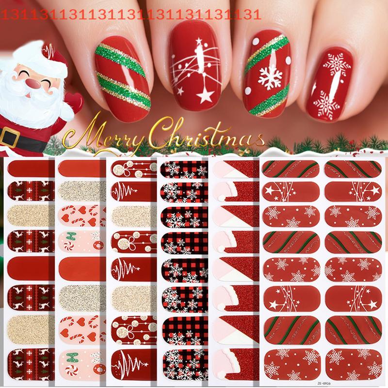 Christmas Snowflake Nail Stickers for Women Luminous Full Coverage Self-Stick Nail Art Decals Attractive Manicure Design