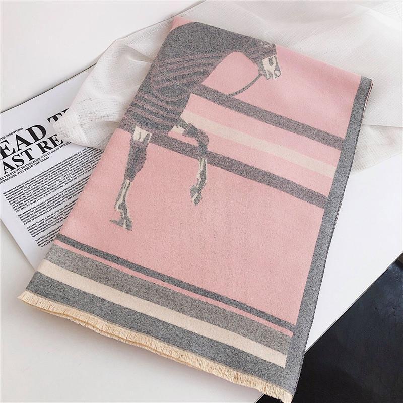 Women's Autumn/Winter 2022 European & American Imitation Cashmere Double-Sided Carriage Print Thick Warm Scarf Shawl