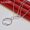 925 Sterling Silver 23MM 16-30 Inches Fine Round Tree of Life Necklace For Women Fashion Charm Wedding Gift Jewelry Accessories