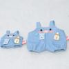20cm x 10cm Cute Pig Cotton Doll Denim Overalls Dress-Up Outfit
