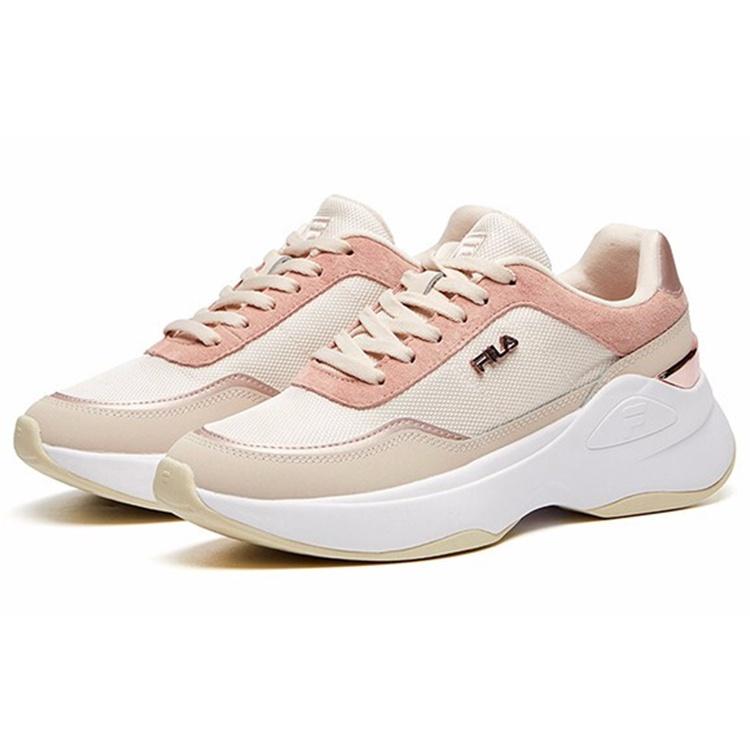 Fila Textile, Synthetic Leather Vintage Cushioning Abrasion Resistant Height Increasing Low Top Casual Shoes Women's F12W114208FLR