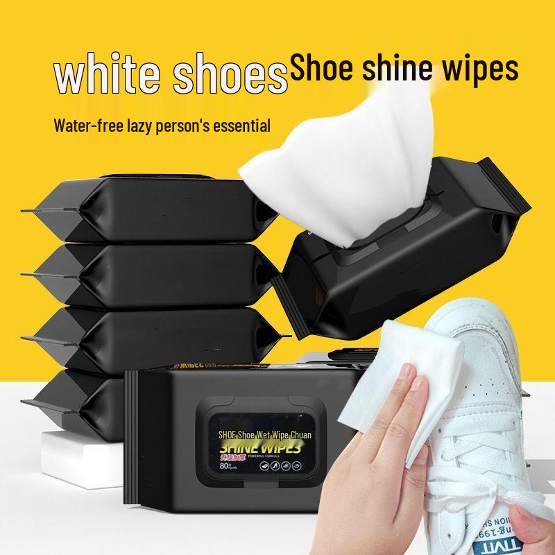 Shoe Cleaning Quick-Dry Wipes - Stain & Yellowing Removal, No-Rinse, Disposable for White Shoes