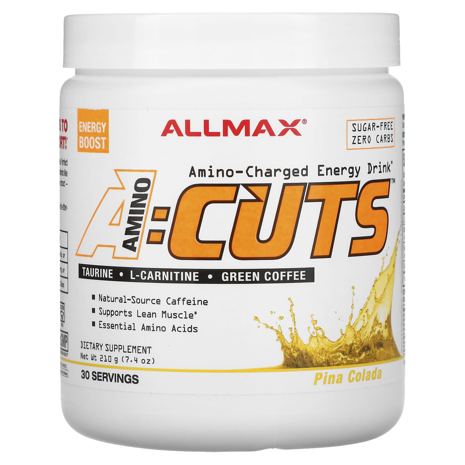 

ALLMAX, ACUTS, Amino Charged Energy Drink, Pina Colada, 210 g (7.4 oz)