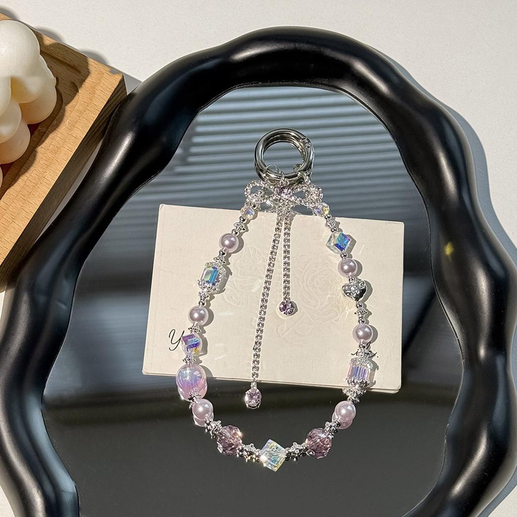 Beaded Camera Phone Strap with Cuteness Butterfly Digital Charm Fashionable Phone Accessory for Phones and Bags