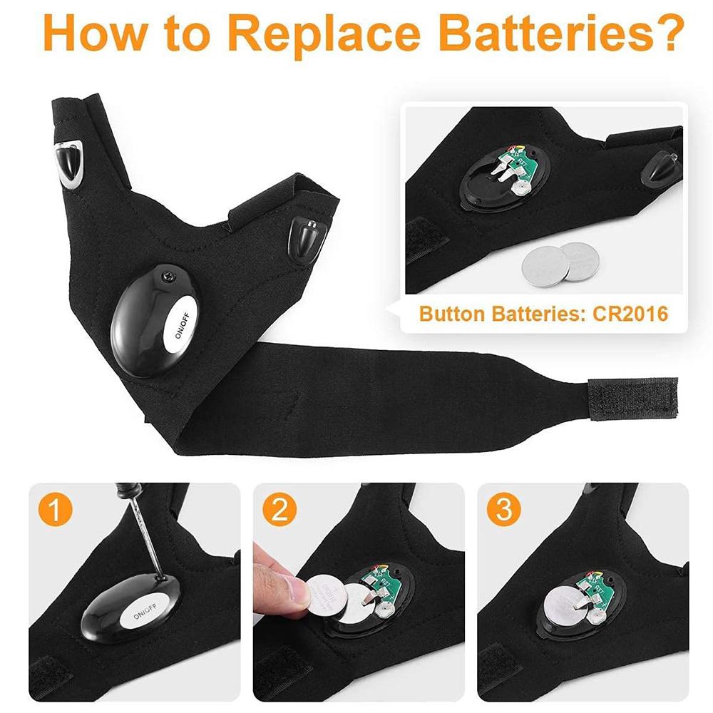 Finger Lamp Fingerless Glove LED Flashlight Waterproof Torch Outdoor Fishing Camping Hiking Survival Rescue Repair Lighting Tool