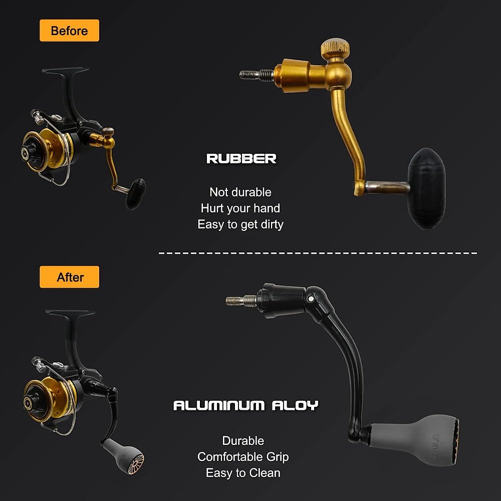 JINOHNAMILL Powerhandtag för Penn Spinfisher 420ss, 430ss, 704, 706 och 706L, Plug and Play med TPE27 Grå Knopp