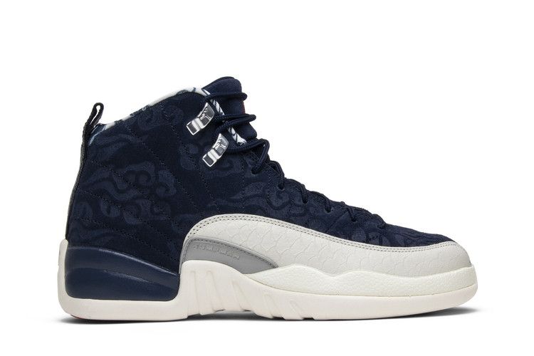 Kids' Sneakers Jordan 12 Retro International Flight (GS) College Navy/University Red-Sail