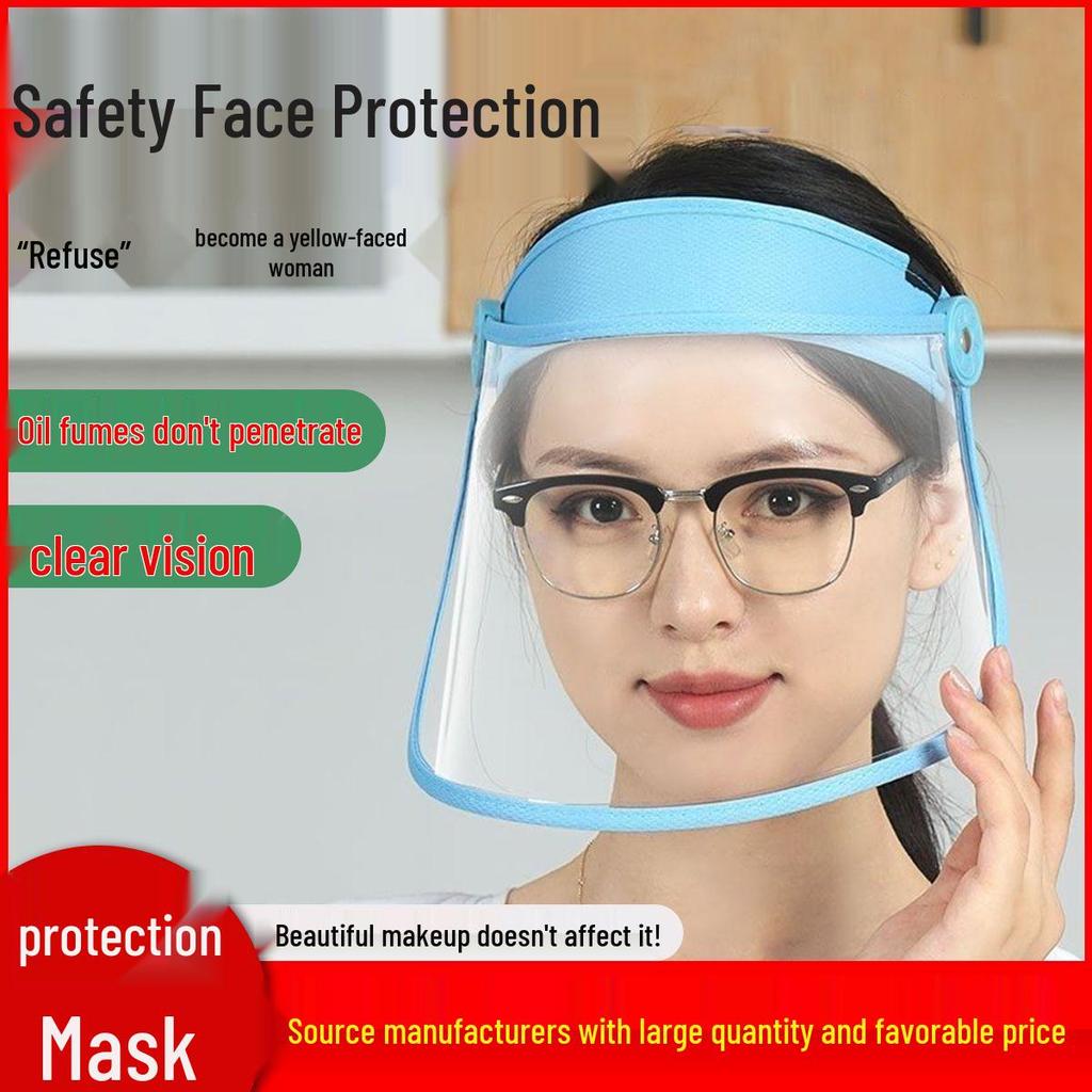 Transparent Anti-Oil Splatter Cooking Face Shield for Women - Full Facial Protection Mask