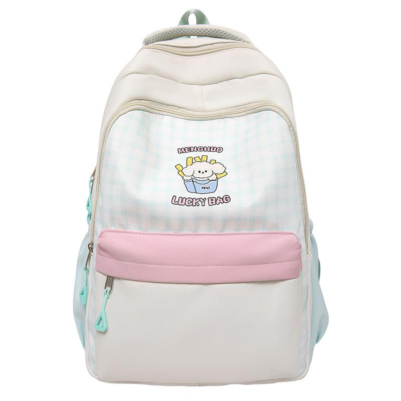 Schoolbag schoolbag junior high school student high school girl high value plaid Korean ins wind large capacity backpack female campus backpack